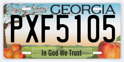GA license plate PXF5105