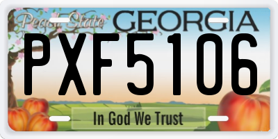 GA license plate PXF5106
