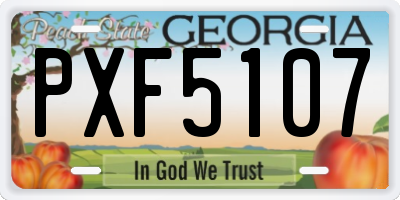 GA license plate PXF5107