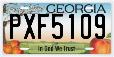 GA license plate PXF5109