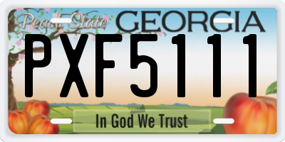 GA license plate PXF5111