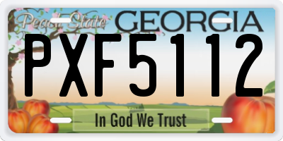 GA license plate PXF5112