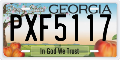 GA license plate PXF5117