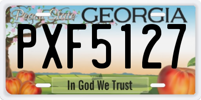 GA license plate PXF5127