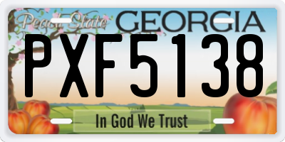 GA license plate PXF5138