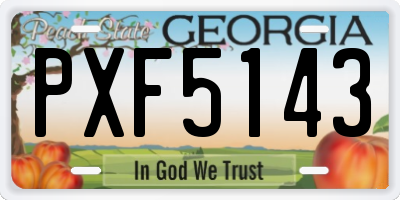 GA license plate PXF5143