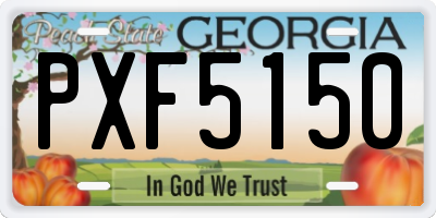 GA license plate PXF5150