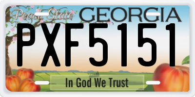 GA license plate PXF5151