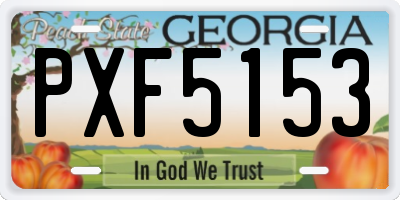 GA license plate PXF5153
