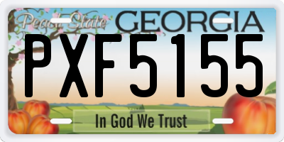 GA license plate PXF5155