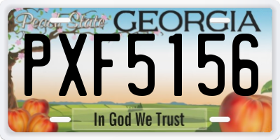 GA license plate PXF5156