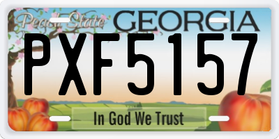 GA license plate PXF5157