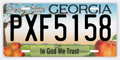 GA license plate PXF5158