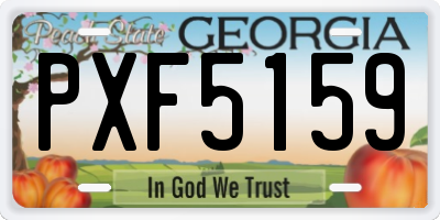 GA license plate PXF5159