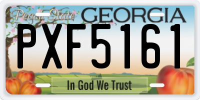 GA license plate PXF5161