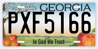 GA license plate PXF5166