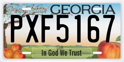 GA license plate PXF5167