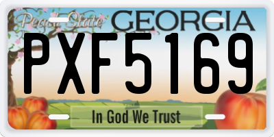 GA license plate PXF5169