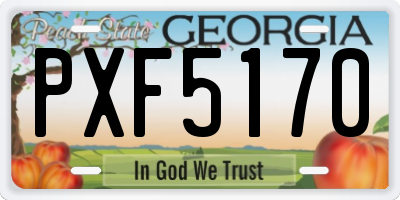 GA license plate PXF5170