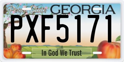 GA license plate PXF5171