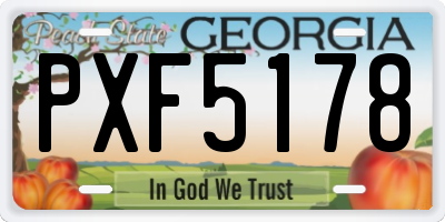 GA license plate PXF5178
