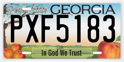 GA license plate PXF5183