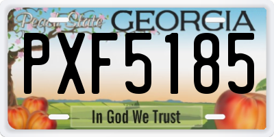 GA license plate PXF5185