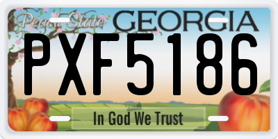 GA license plate PXF5186