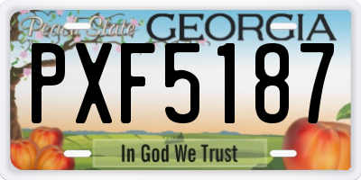 GA license plate PXF5187