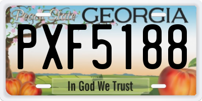 GA license plate PXF5188