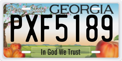 GA license plate PXF5189
