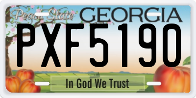 GA license plate PXF5190