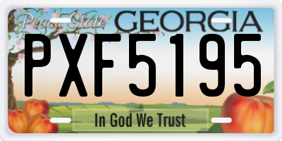 GA license plate PXF5195