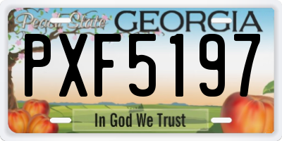 GA license plate PXF5197