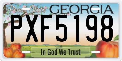 GA license plate PXF5198