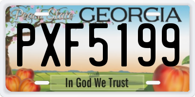 GA license plate PXF5199