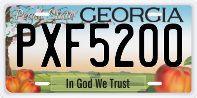 GA license plate PXF5200