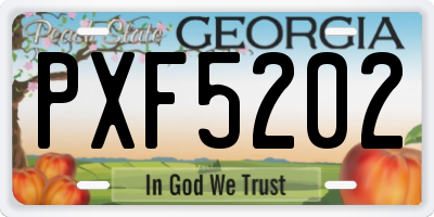 GA license plate PXF5202