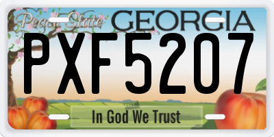 GA license plate PXF5207