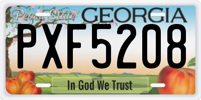 GA license plate PXF5208