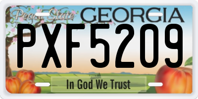 GA license plate PXF5209