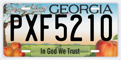 GA license plate PXF5210