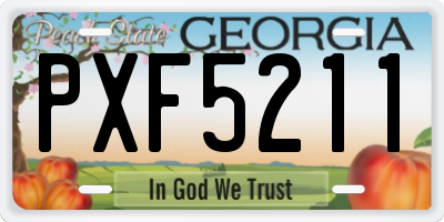 GA license plate PXF5211