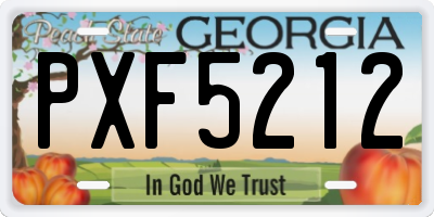 GA license plate PXF5212