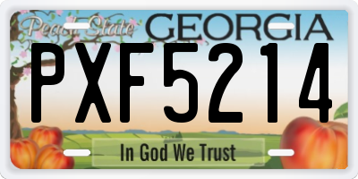 GA license plate PXF5214