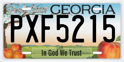 GA license plate PXF5215