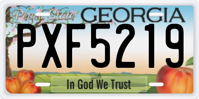 GA license plate PXF5219