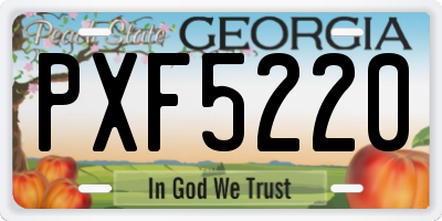 GA license plate PXF5220
