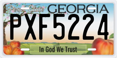 GA license plate PXF5224