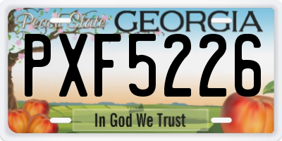 GA license plate PXF5226